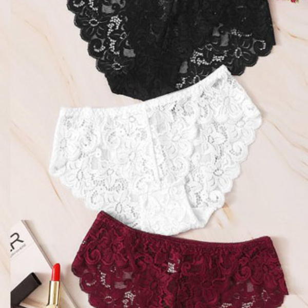 3 pack Lace Flowers hipster Panties